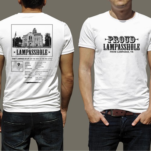 Texas t-shirt with the title 'Lampasas, TX T-Shirt Design'