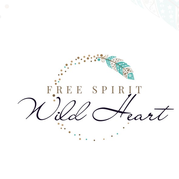 Reiki logo with the title 'New age bohemian logo for Free Spirit Wild Heart'
