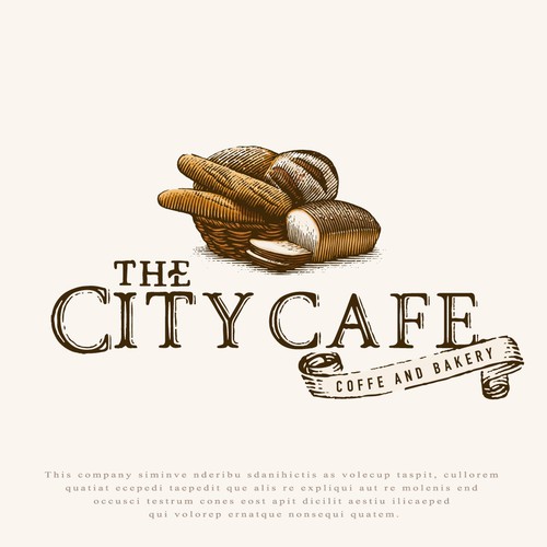 Engraving logo with the title 'Logo for The City Cafe. '