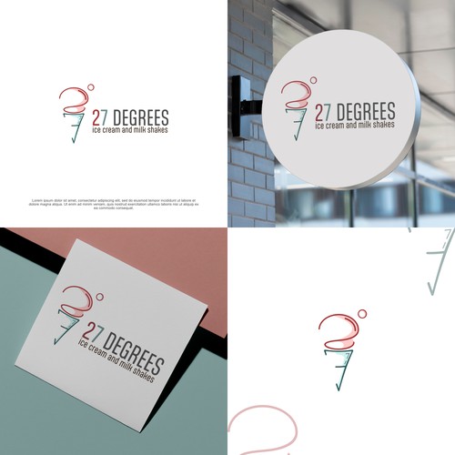 Ice cream brand with the title '27 ice logo'