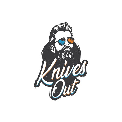Barbershop logo with the title 'Knives Out'