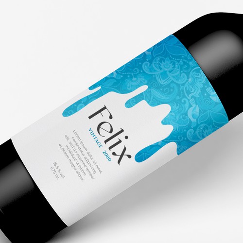 Creative label with the title 'Wine Label Design'