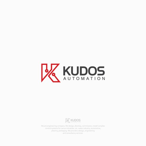 Robot brand with the title 'Logo concept for Kudos Automation'