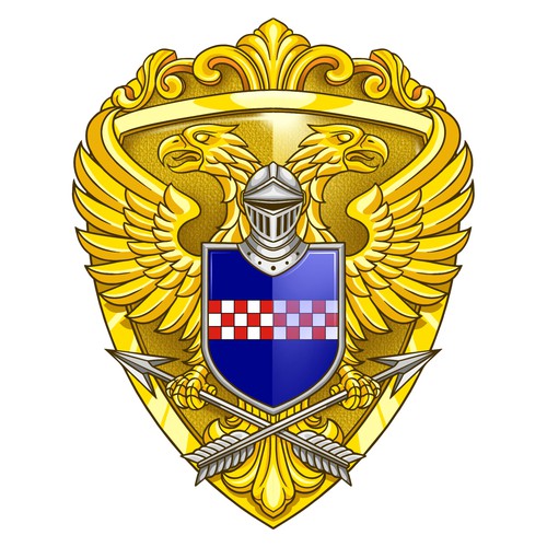 CorelDRAW artwork with the title 'Design an epic family crest in Heroic Stylization for a luxury brand'