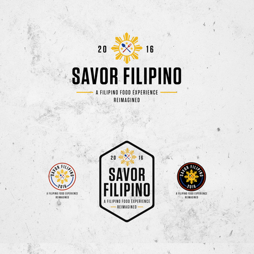 Festival logo with the title 'Logo Proposal for Savor Filipino 2016'