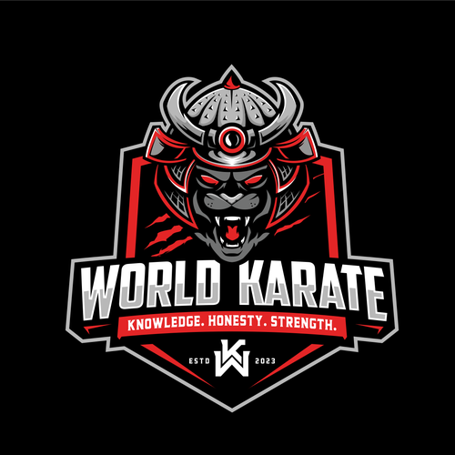 Karate design with the title 'fun yet powerful branding for kids/adult martial arts school'