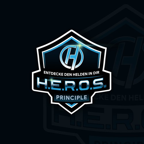 Metallic design with the title 'Superhero logo'