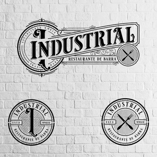 Bar and restaurant logo with the title 'INDUSTRIAL'
