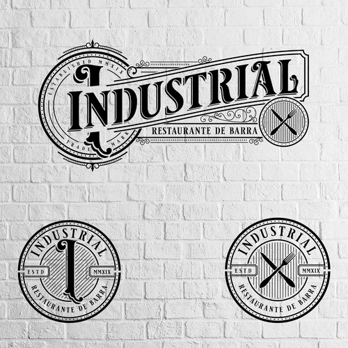 Restaurant logo with the title 'INDUSTRIAL'