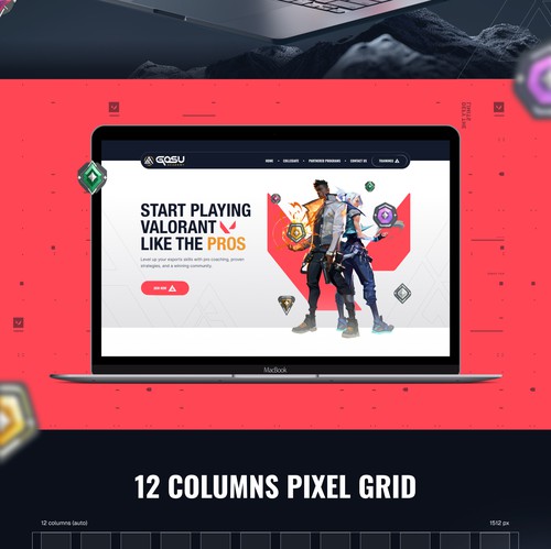 Game website with the title 'Bold web page design'