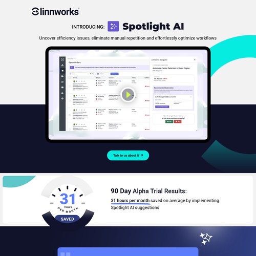 Design with the title 'Feature launch promo landing page '