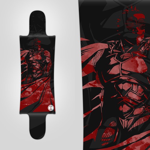 Longboard design with the title 'Help Bournlands Long Boards with a new art or illustration'
