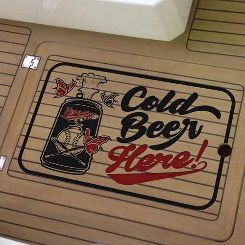 Floor design with the title 'Cold Beer Here!'