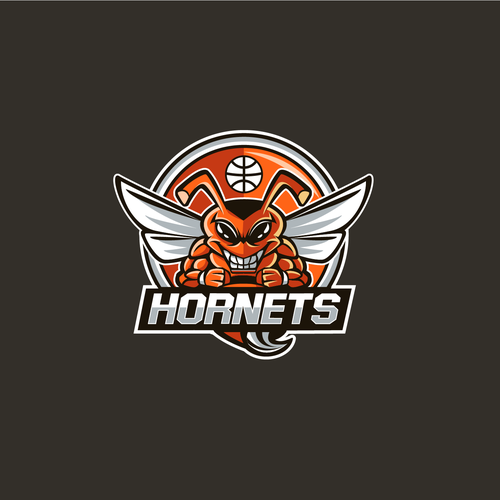 Hornet design with the title 'Team Mascot and Logo for a school in United States'