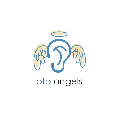 Angel logo with the title 'Logo design for "Oto Angels" non-profit otoplasty medical group'