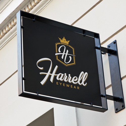 Glasses logo with the title 'Harrell Eyewear Logo'