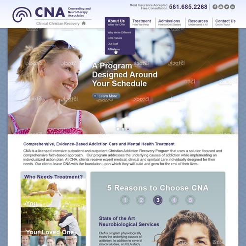 Contemporary website with the title 'Website design for a medical center'