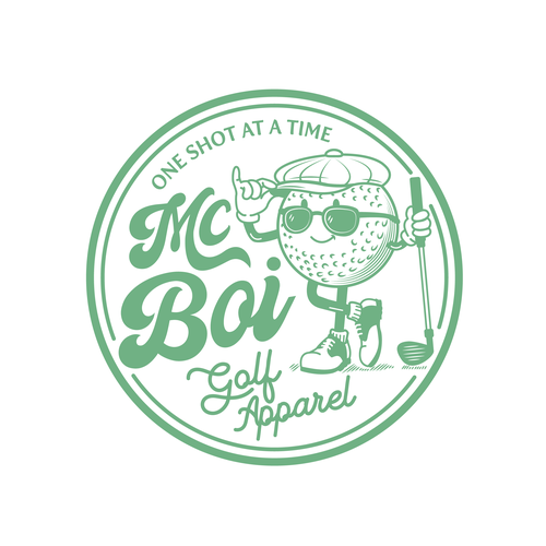Golf logo with the title 'McBoi Golf Apparel - Vintage Aesthetic '