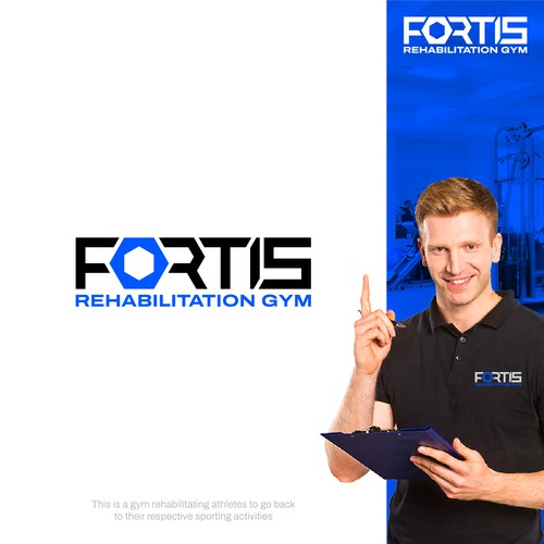 Athletic brand with the title 'Fortis Rehabilitation Gym'