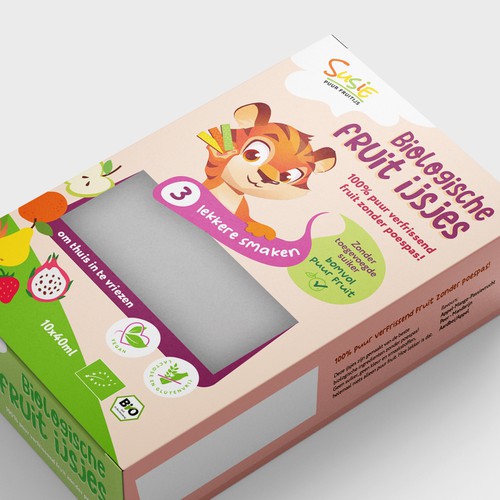 Sweets packaging with the title 'Design packaging for healthy & sustainable kids ICEPOPS'