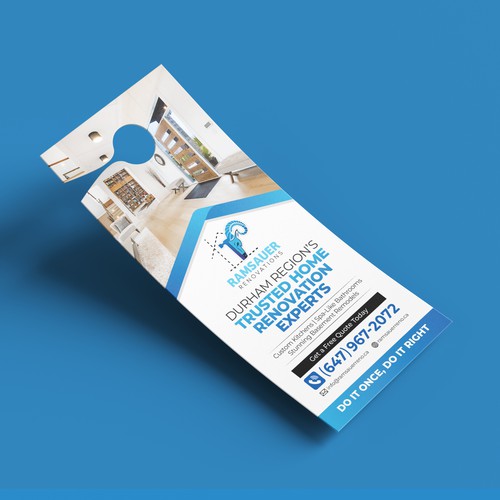 Door hanger design with the title 'Doorhager ads'