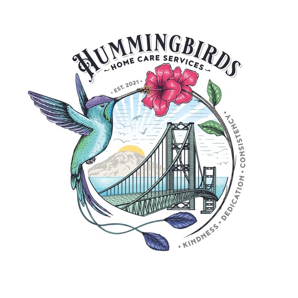 Home care logo with the title 'Hummingbirds Home Care Services'