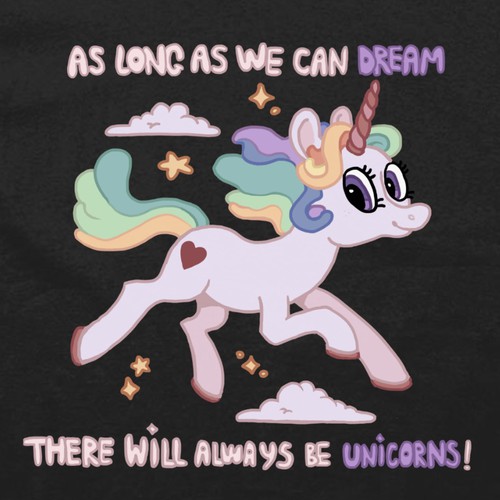Unicorn t-shirt with the title 'T-shirt print design'
