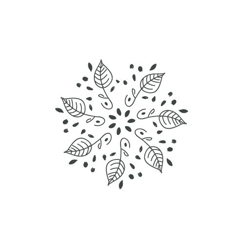 Leaf artwork with the title 'Floral patern'