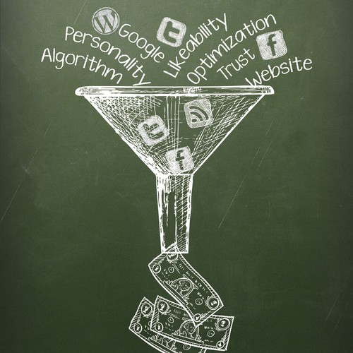 Funnel design with the title 'Book cover design'