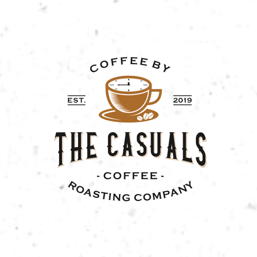 Clock design with the title 'The Casuals Coffee Roasting Company'
