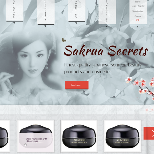 Feminine website with the title 'Cosmetics/Beauty [Web Design]'