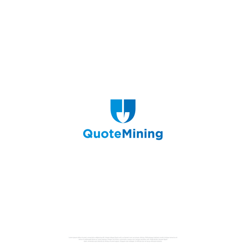 Mining design with the title 'Minimalist design for QuoteMining Logo'