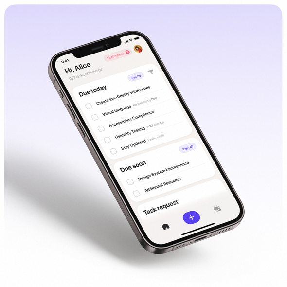 Figma design with the title 'Task App'