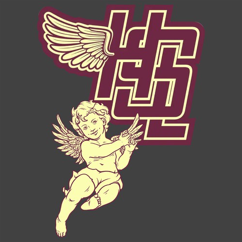 Patch design with the title 'Baby angel to complement HSL logo for chenille patch'