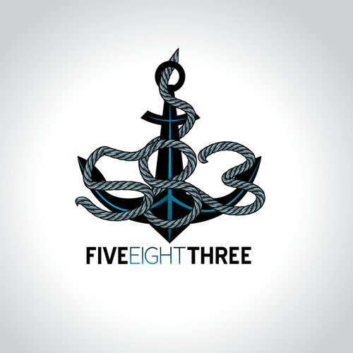 Vintage surf logo with the title '583 logo Winner'