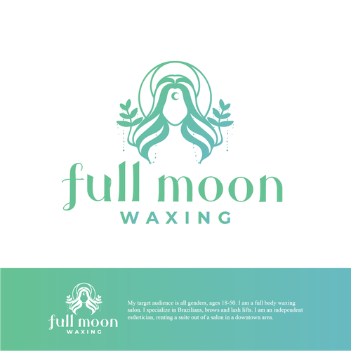 Salon logo with the title 'Full Moon Waxing'
