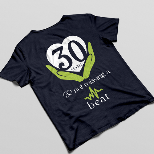 Heart t-shirt with the title 'Chambers Medical Group 30 years anniversary T-shirt'