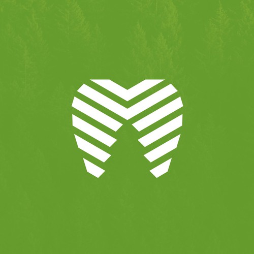 Pine tree logo with the title 'Minimalist Geometric Design for Dental Implant Company'