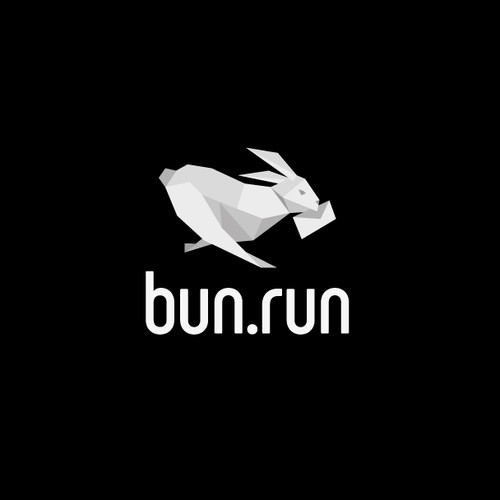 Low poly design with the title 'bun.run'