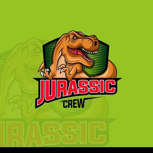 Jurassic park logo with the title 'Jurassic Crew Logo'