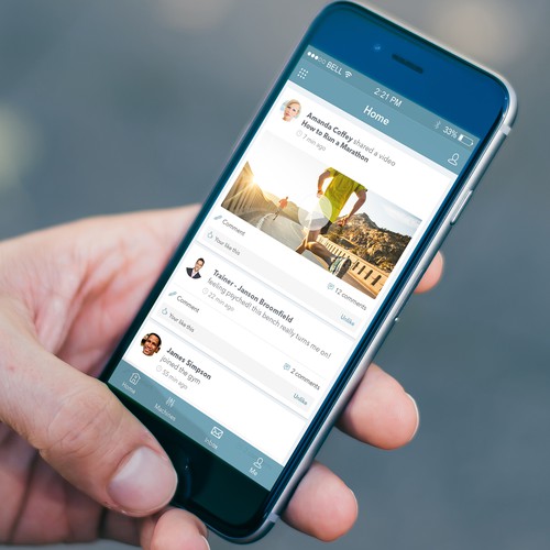 Android design with the title 'Sport mobile application'