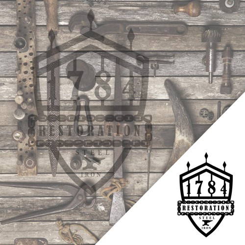 Iron design with the title '1784 Restoration Iron & Steel'