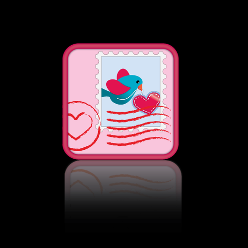 Valentine design with the title 'button or icon for Retro Valentines'