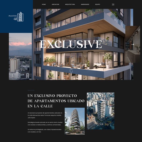 Building website with the title 'Exclusive Building site layout'