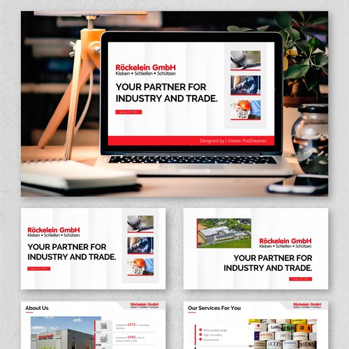 Factory design with the title 'PowerPoint Design for the "Röckelein GmbH" Project.'
