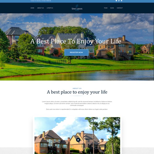 Classic website with the title 'Silver Leaves. Landingpage'