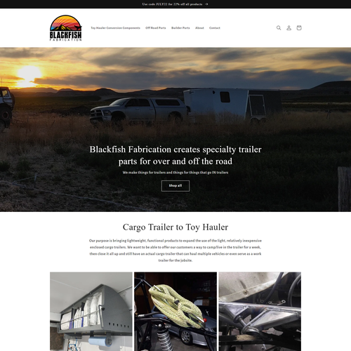 Fabrication design with the title 'Blackfish Fabrication'