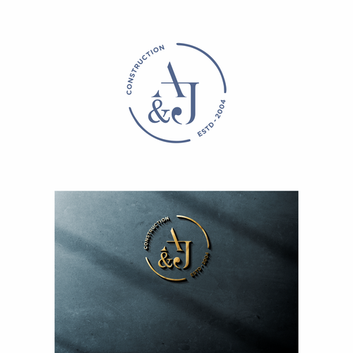 Construction design with the title 'Logo Concept for A&J Construction'