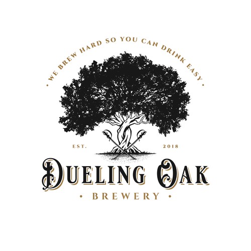 Barbarian logo with the title 'Dueling Oak Brewery'
