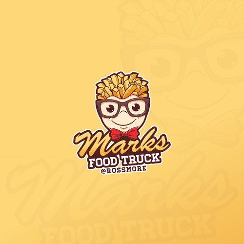Glasses design with the title 'Marks Food Truck'